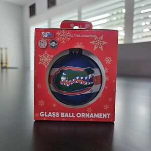NIB Florida Gators Glass Ball Ornament
